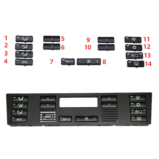 14Pcs A/C Control Panel Switch Button Covers for BMW X5 E53 (1999-2006)