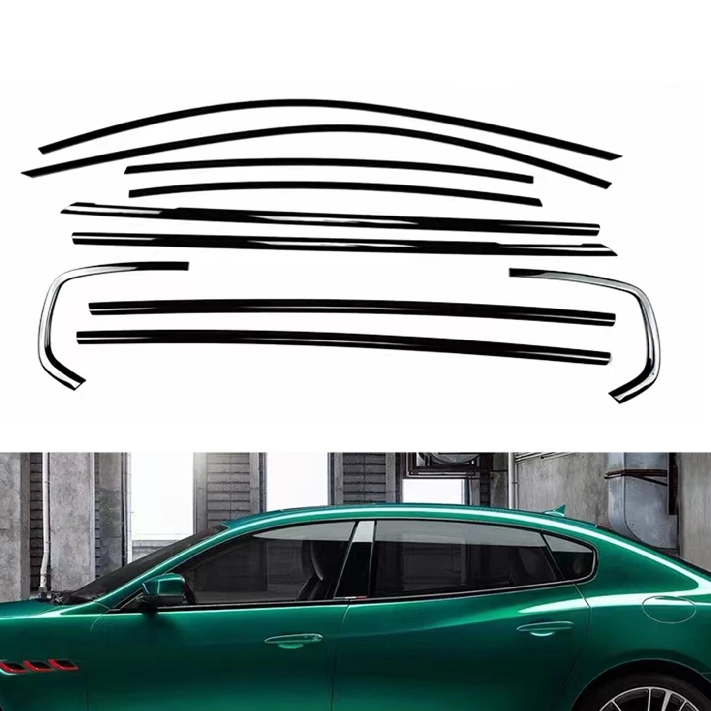 10 x Window Moulding Seal Belt Strips for Maserati Quattroporte (2014-2022)