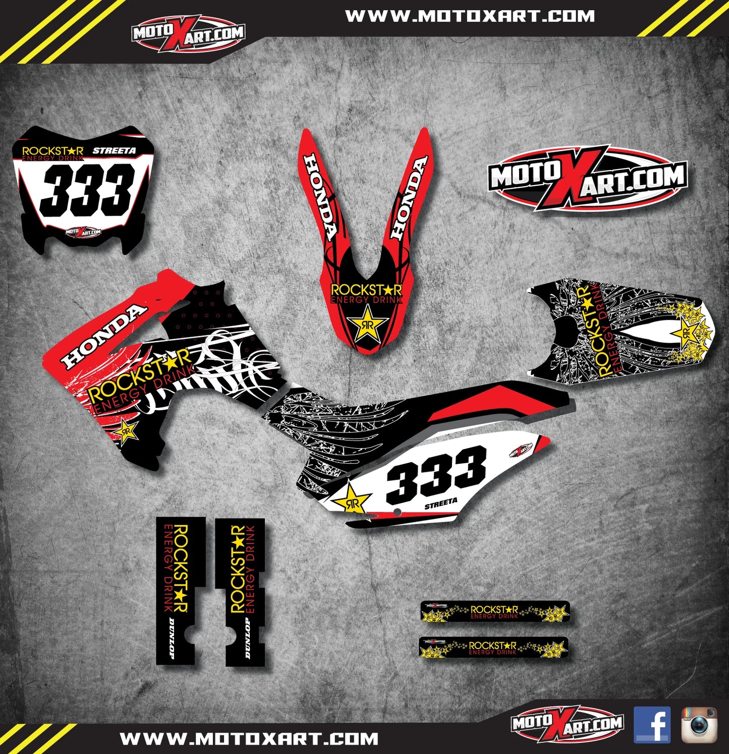 Full Custom Graphic Kit for Honda CRF 125 (2013-2016) - STAR STYLE Decals