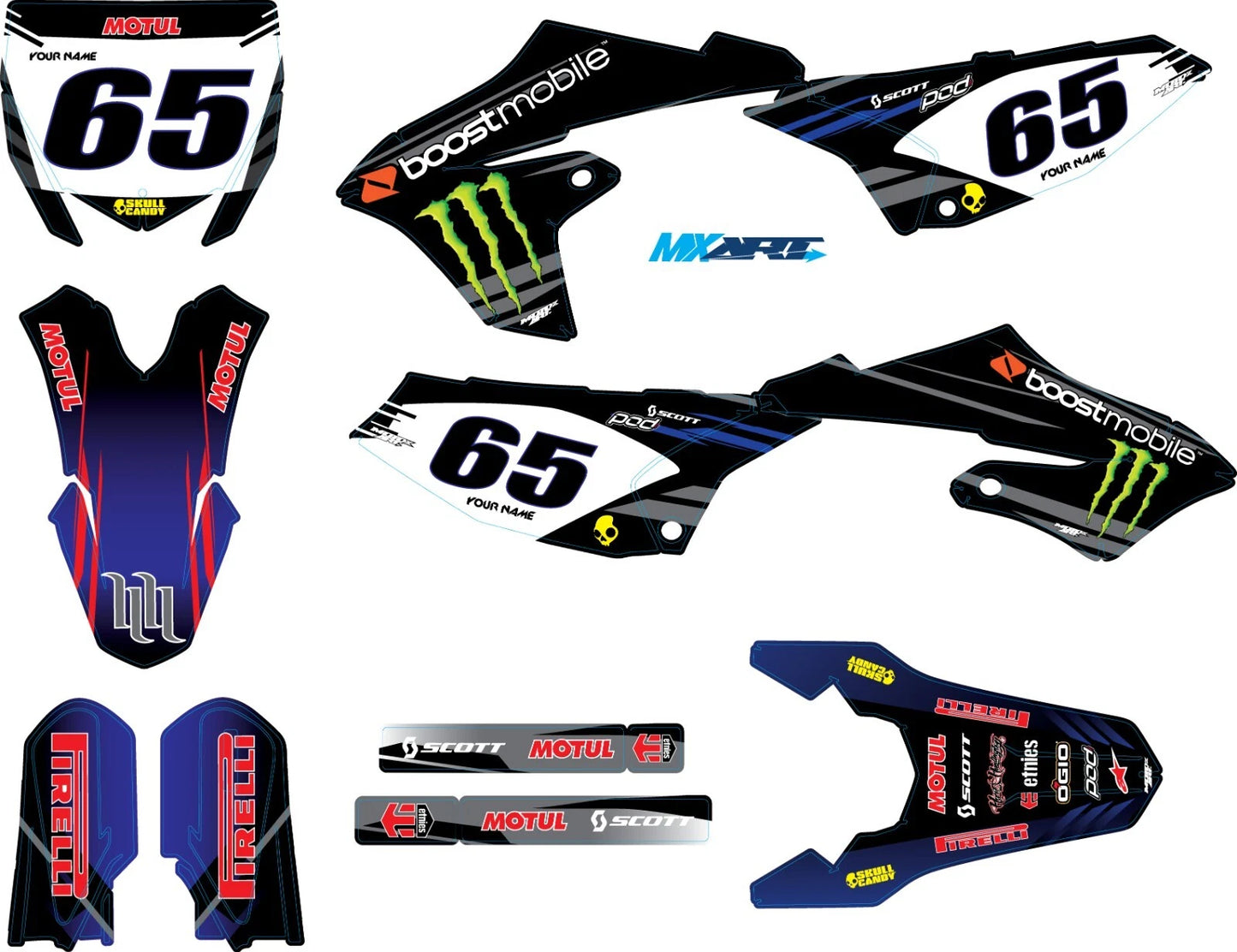 Custom Graphic Kit RAVAGE STYLE for Yamaha YZ 65
