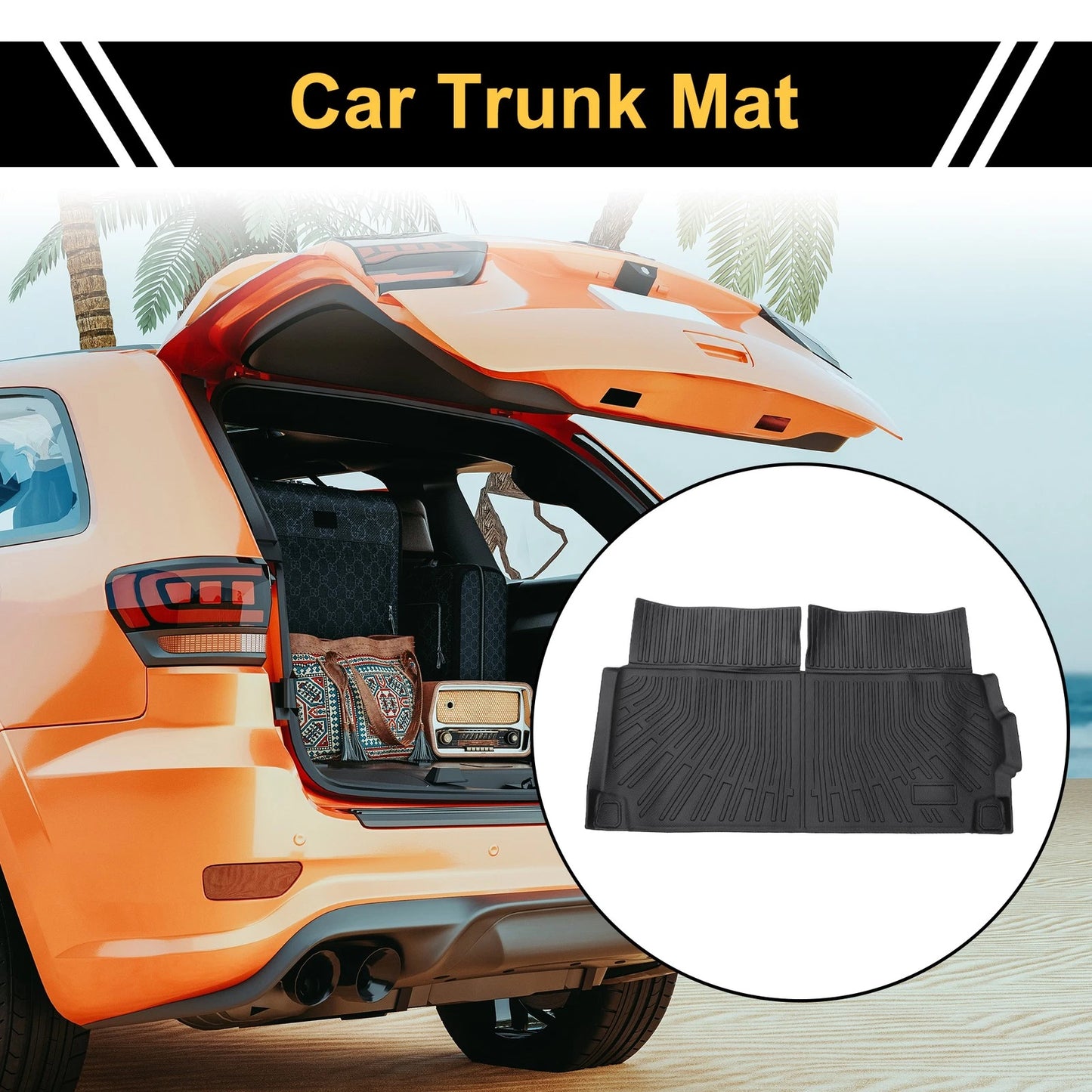 Cargo Liner Rear Trunk Mat for BMW X7 2019-2024 Stripe Pattern TPE