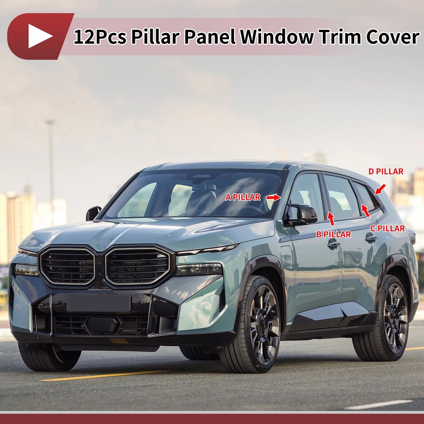 12 Pcs Car Door Pillar Trim for Toyota Corolla Hatchback (2019-2024)