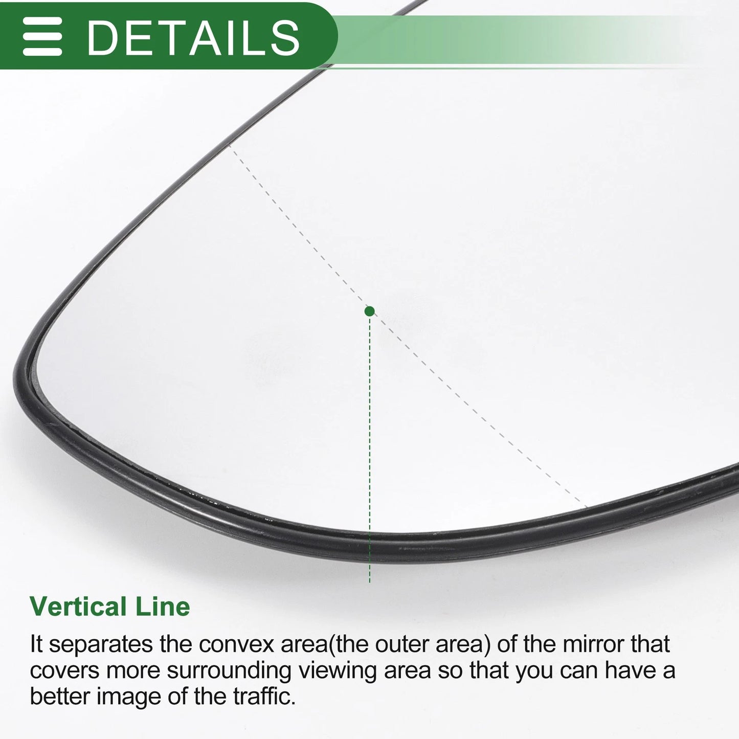 Left Side White Mirror Glass w/ Back Aspherical for Ford B Max (2012-2019)