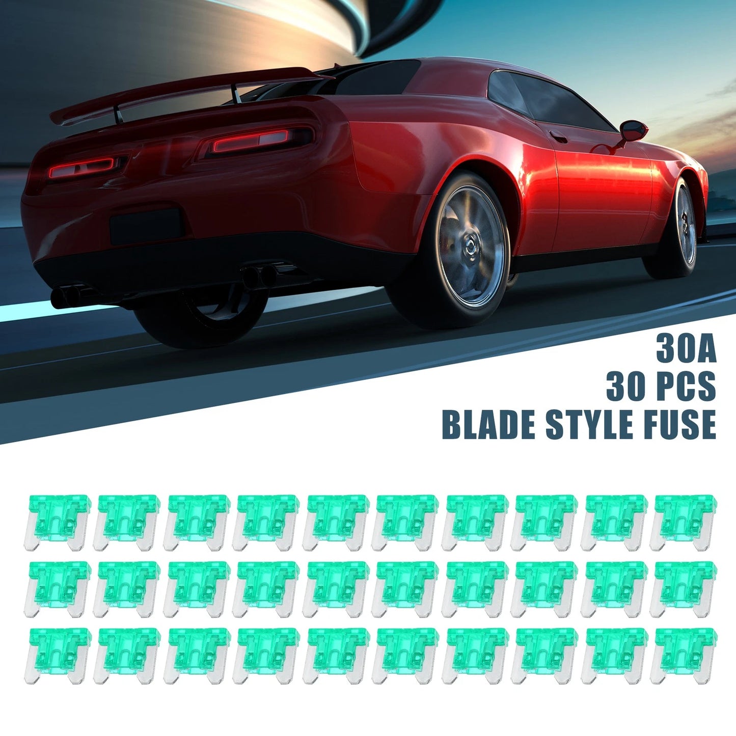 30 x Low Profile Mini Blade Style Fuses 30A for Automotive