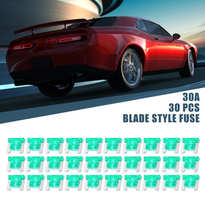 30 x Low Profile Mini Blade Style Fuses 30A for Automotive