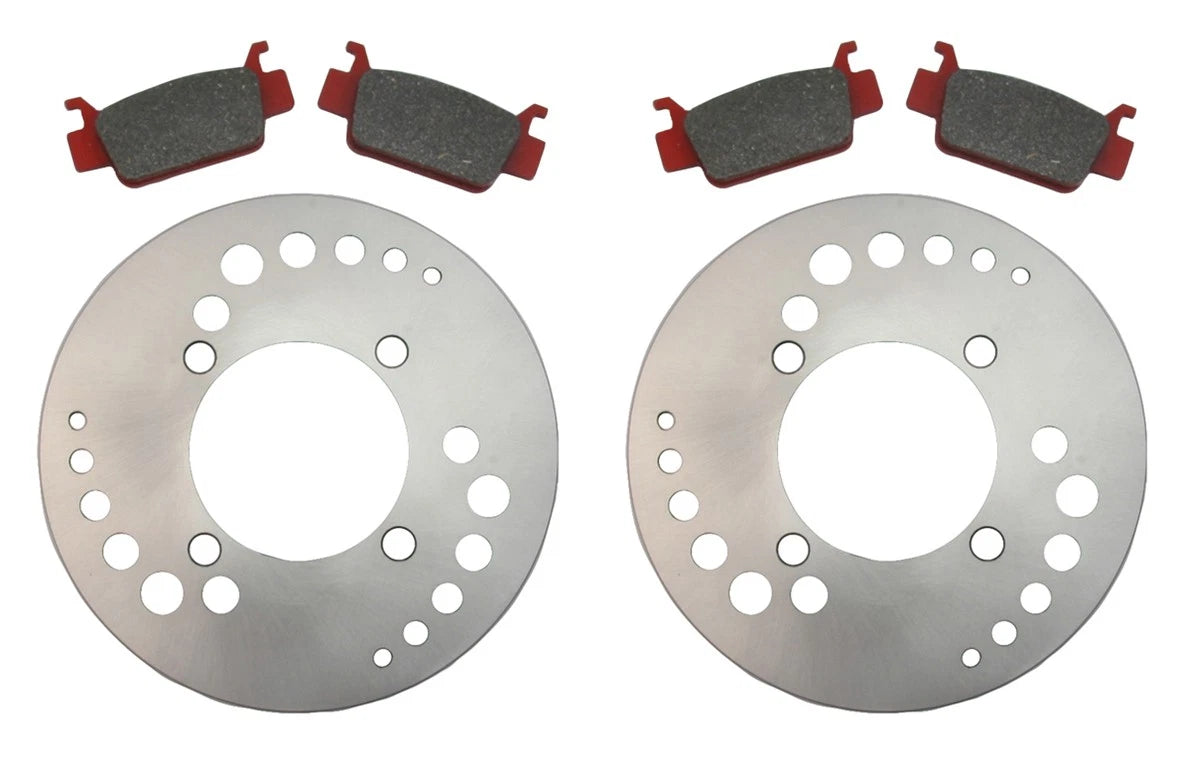 2 x Front Disc Brake Rotors & Brake Pads for Honda Rincon 680, Rubicon Foreman