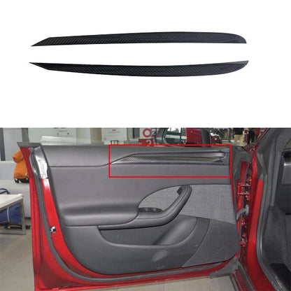 Carbon Fiber Interior Front Door Panel Cover Trim Strip for Tesla Model S 2022+