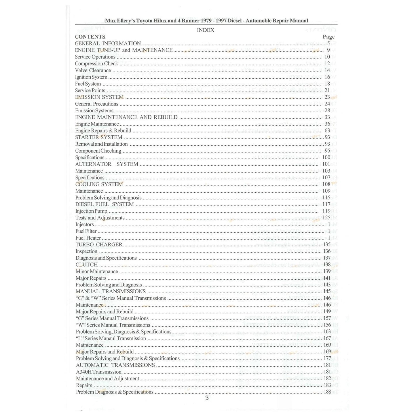 Repair Manual / Book for Hilux 4x4 2.8L