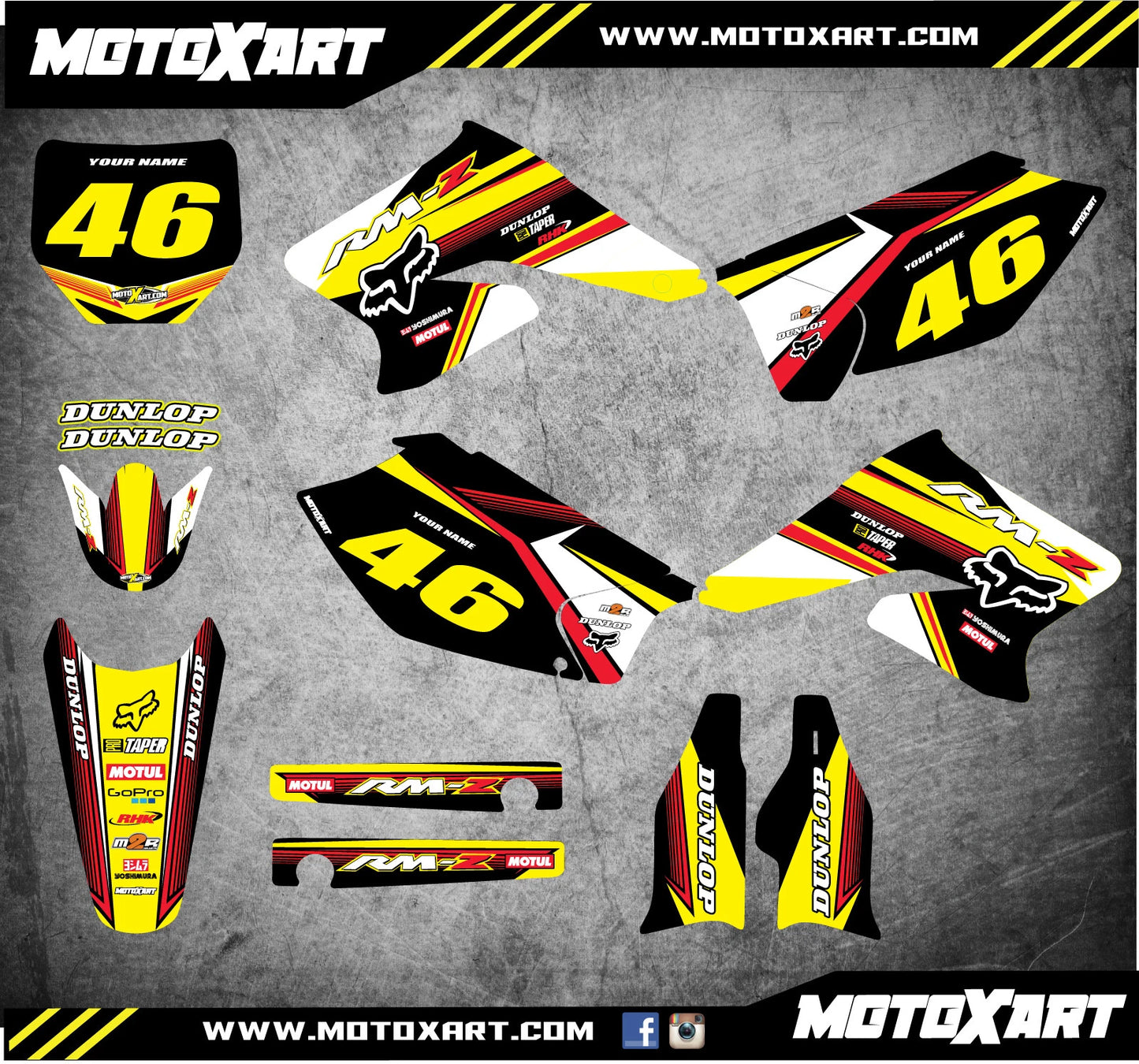 Custom Graphic Kit for Suzuki RMZ 250 (2004-2006) - SPEEDER STYLE Decals