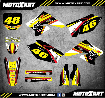 Custom Graphic Kit for Suzuki RMZ 250 (2004-2006) - SPEEDER STYLE Decals