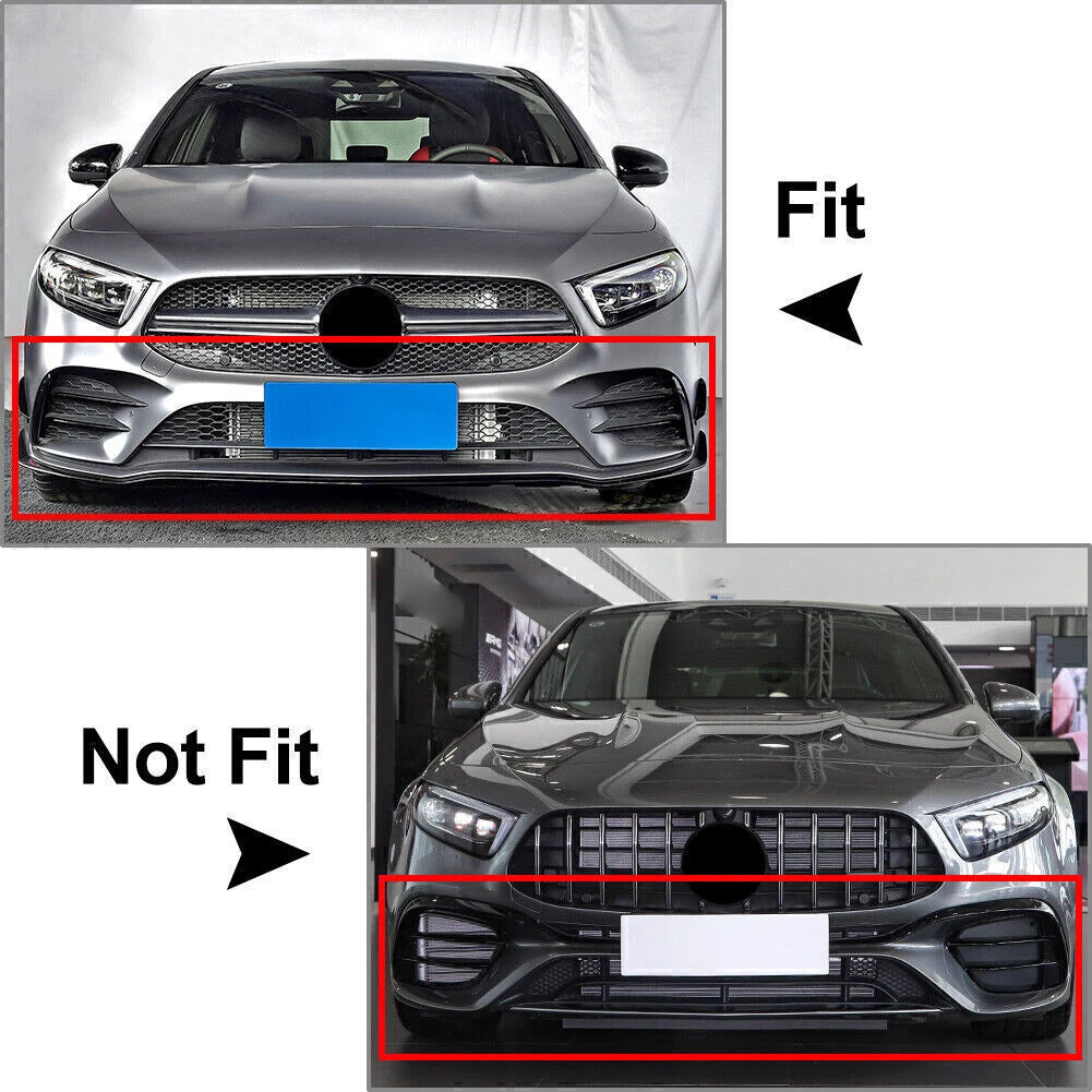 Front Bumper Vent Winglets Fog Lights Canards for Benz A-Class W177 (2018-2023)