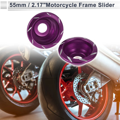 Motorcycle Slider Frame 12mm Aluminum Alloy, 2 x Purple for Make Model