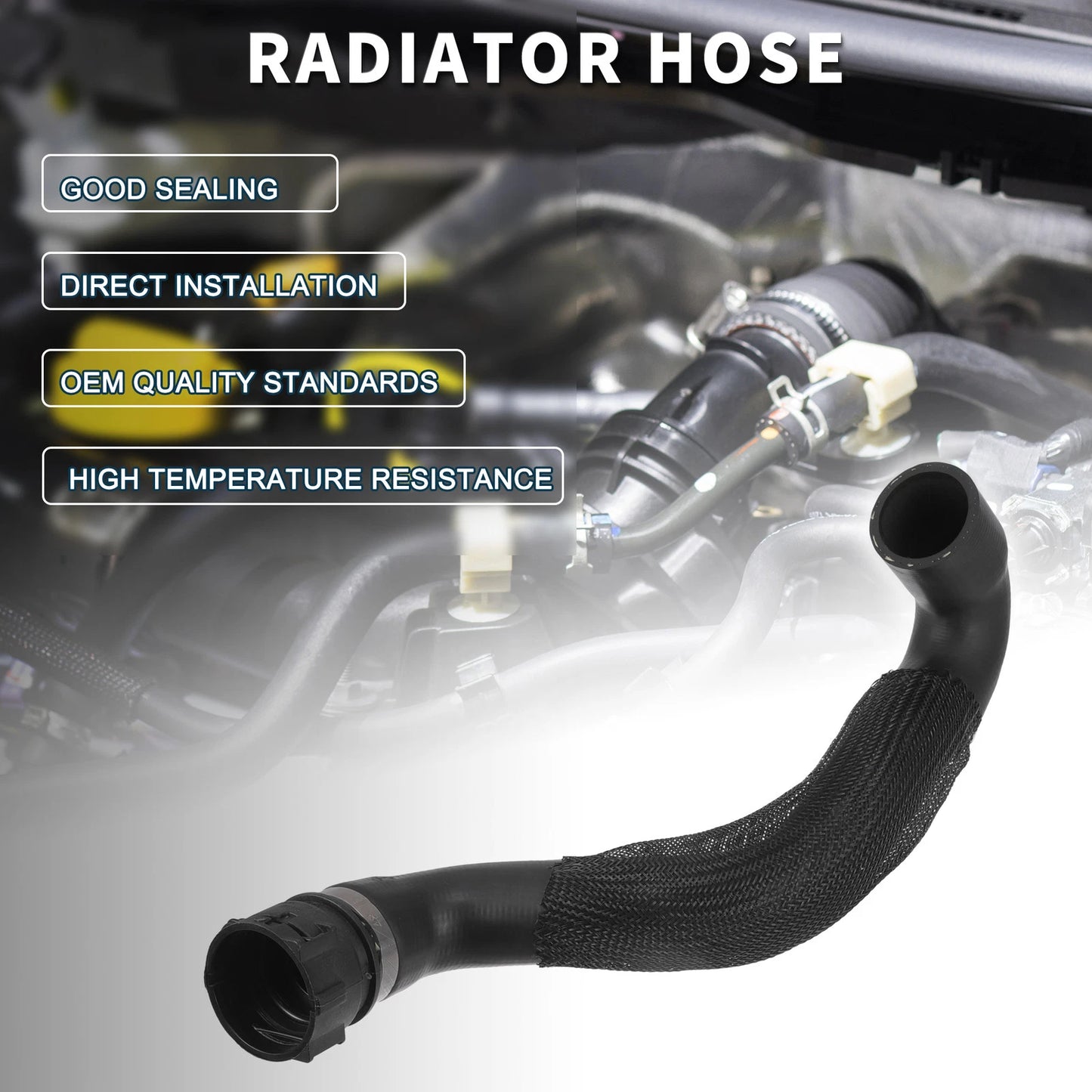 Radiator Hose for BMW 535i (2008-2010) - Engine Coolant Water Hose Black 1 Pc