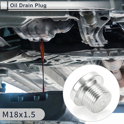 M18x1.5 0.71" Height Engine Oil Drain Plug with Gasket for Car Motorcycle