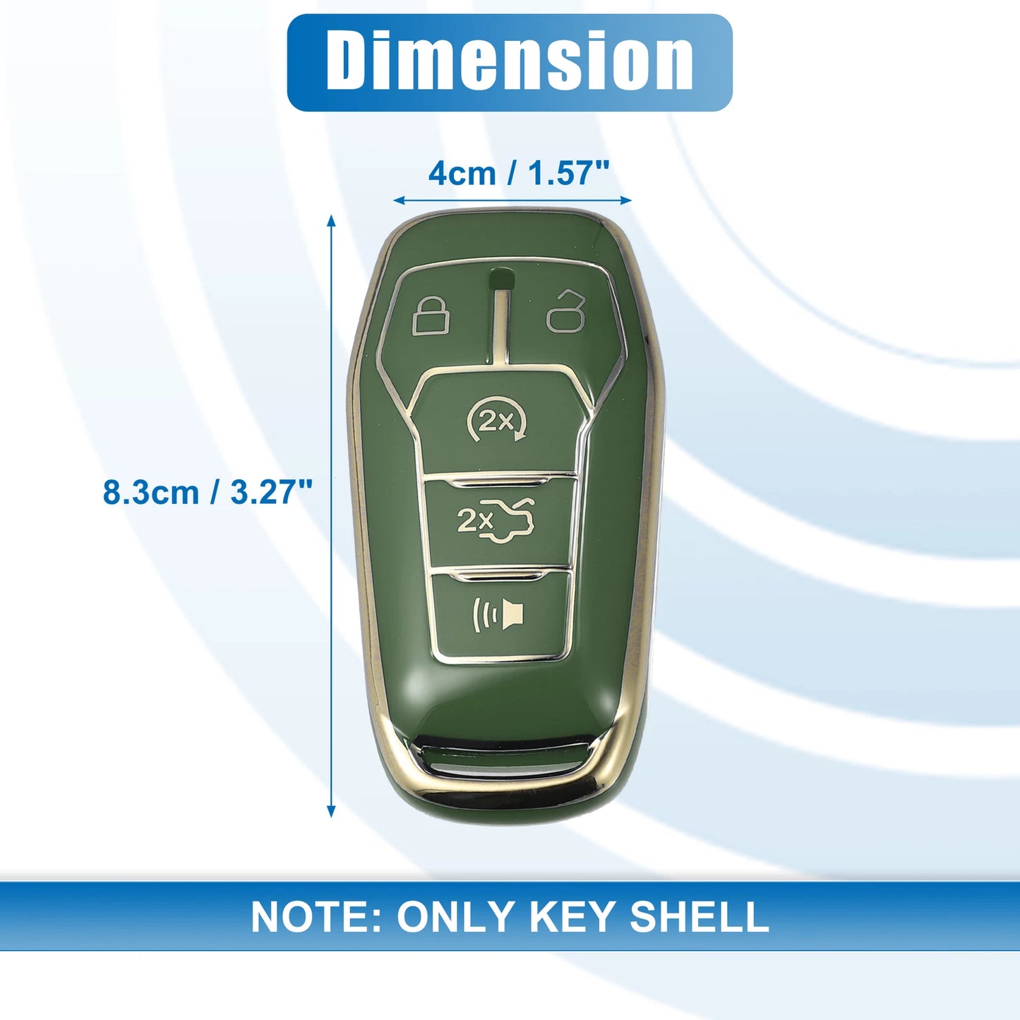 TPU Remote Key Fob Case Cover 5 Button for Ford Fusion, F150, Mustang (2013-2023)