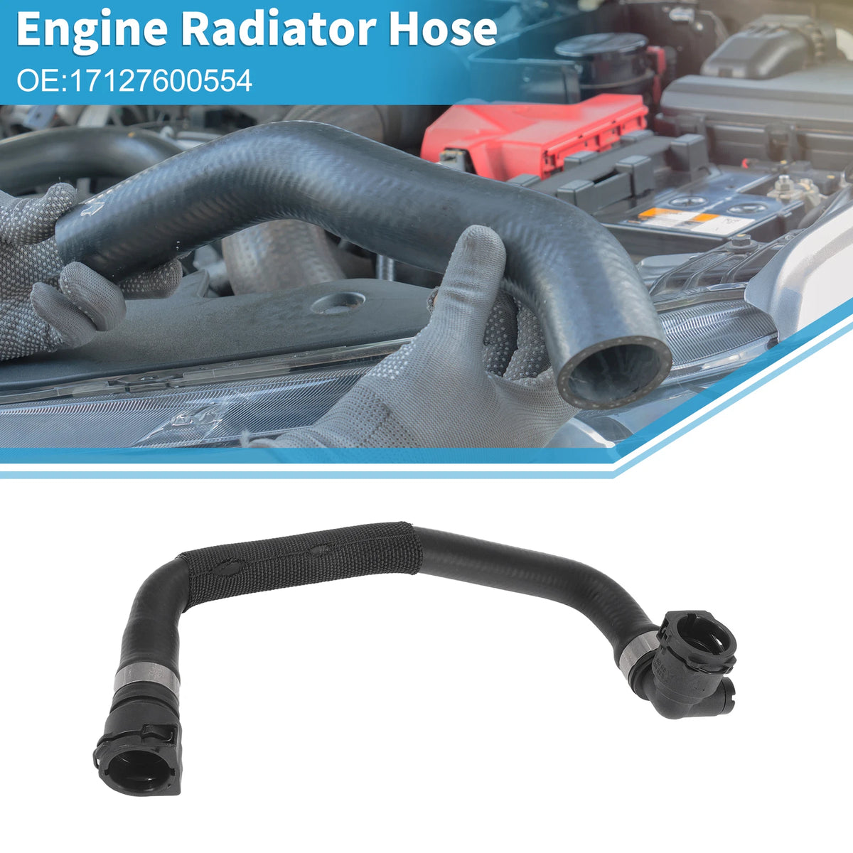 Radiator Hose for BMW 228i 2.0L (2014-2016) - Rubber Black 1 x Piece