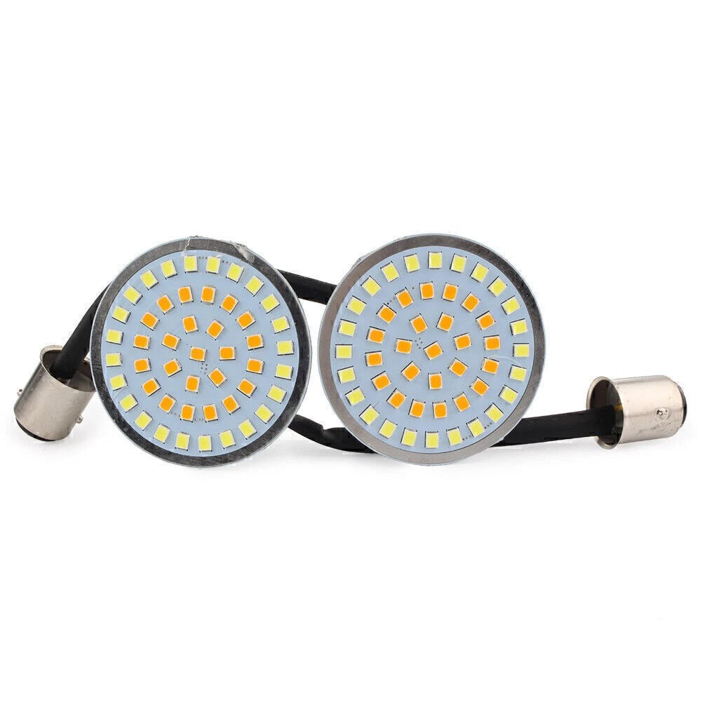 1157 Amber LED Turn Signal Inserts for Harley Davidson Motorcycles