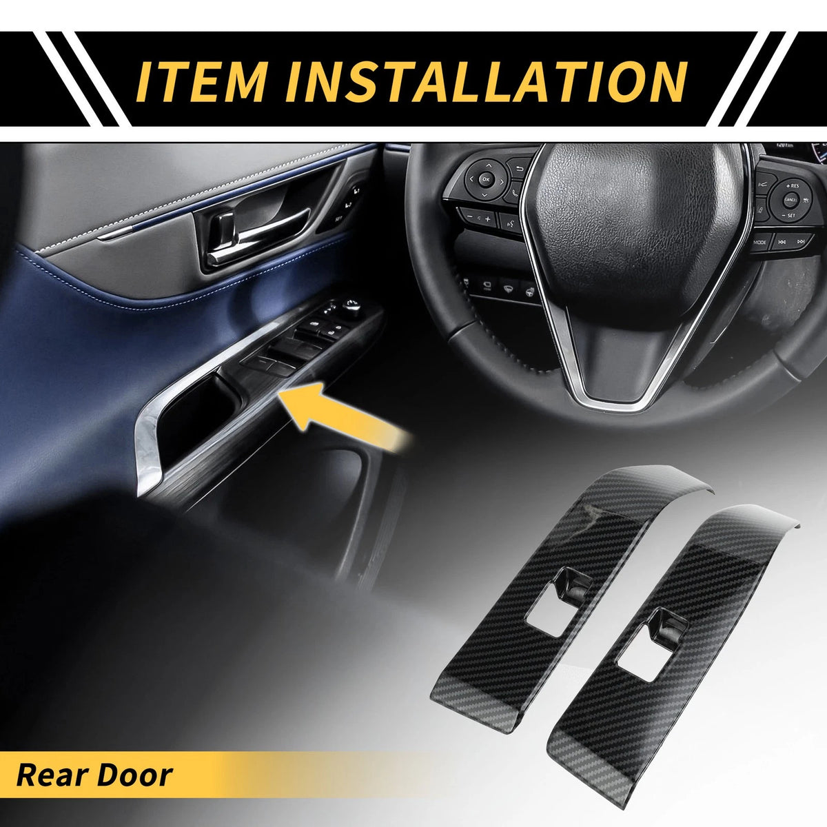 Carbon Fiber Rear Door Window Switch Panel for Toyota Tacoma (2016-2023)
