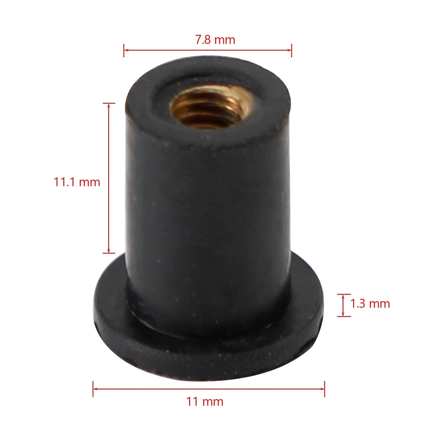 4 x Neoprene Rubber Nuts for Fairing Fixing M4 4mm