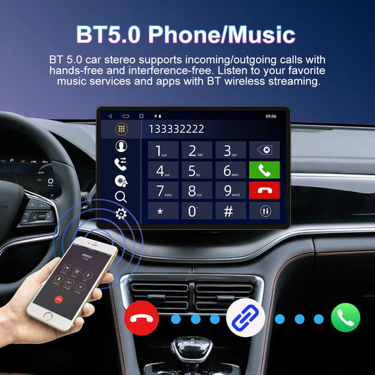13.3" Android Car Stereo Radio 1DIN Touch Screen GPS Carplay