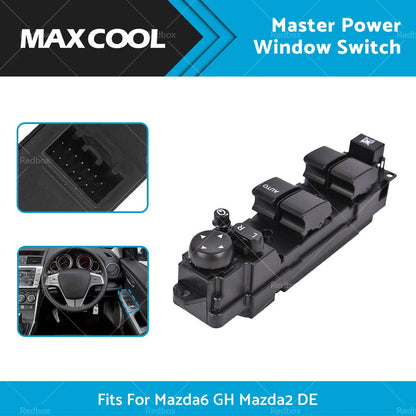 Front Right Master Power Window Switch for Mazda 6 GH, Mazda 2 DE (2008-2012)