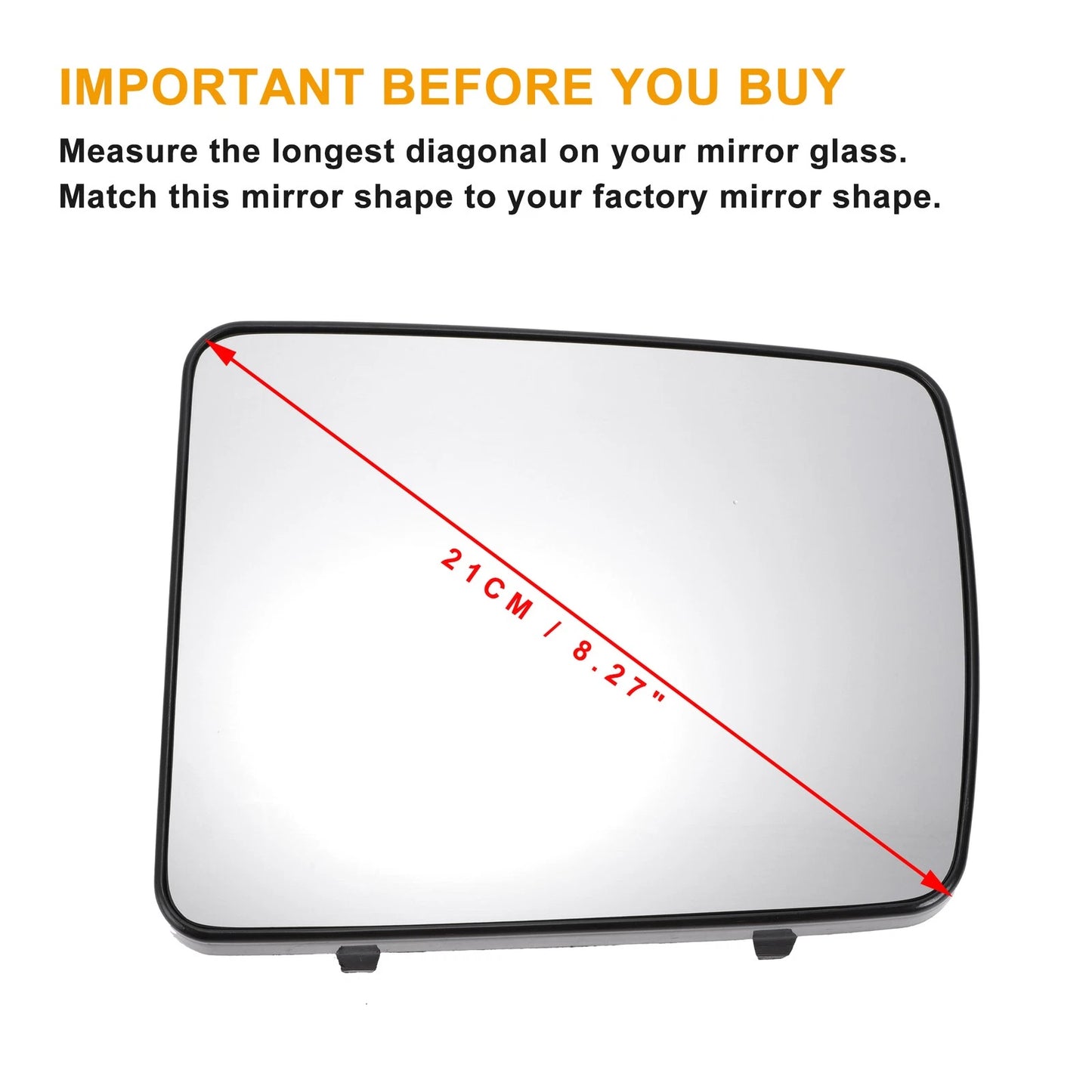 Right Side Heated White Mirror Glass for Nissan, Opel, Renault