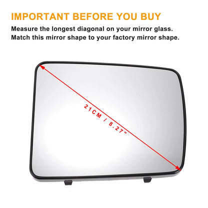 Right Side Heated White Mirror Glass for Nissan, Opel, Renault