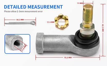 Tie Rod End Kit 2 x Left & Right for Honda TRX300FW Fourtrax (1988–2000)