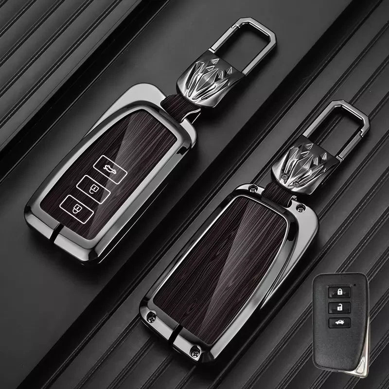 Key Fob Case Cover Aluminum Alloy Leather for Lexus GS ES IS RC NX LX RX 200