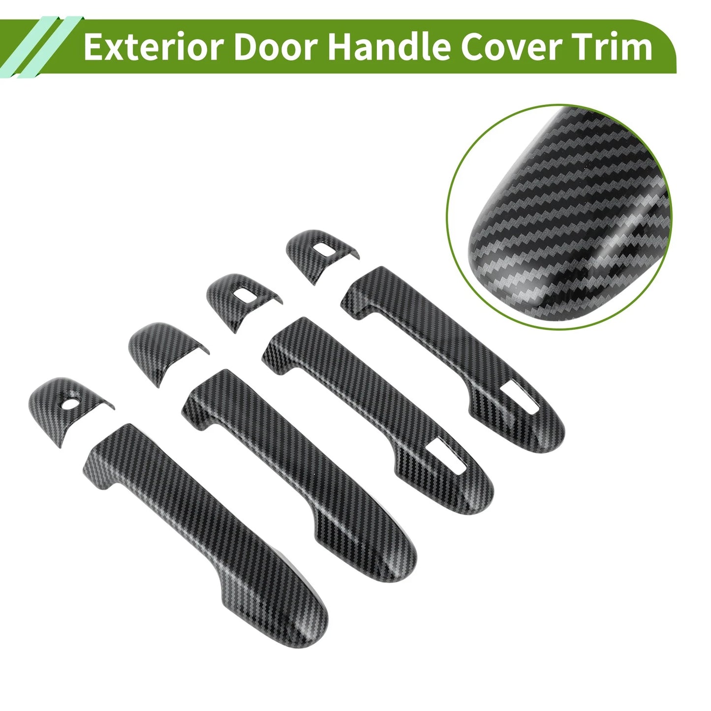 Carbon Fiber Black Exterior Door Handle Cover Trim for Toyota Alphard (2015-2021)