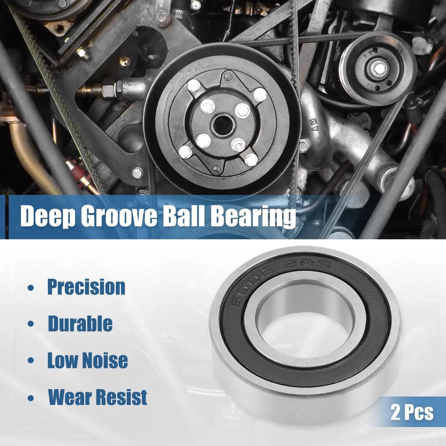 2 x Deep Groove Ball Bearing 17x35x10mm Double Sealed Carbon Bearings