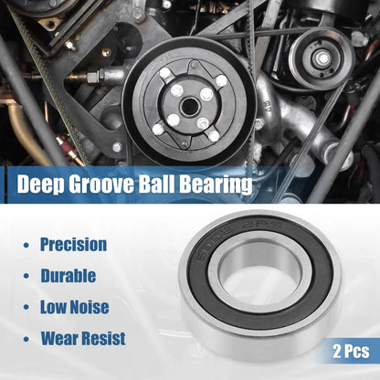 2 x Deep Groove Ball Bearing 17x35x10mm Double Sealed Carbon Bearings