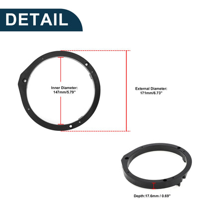 6.5" Tweeter Speaker Spacer Rings for Honda Civic  -  Set