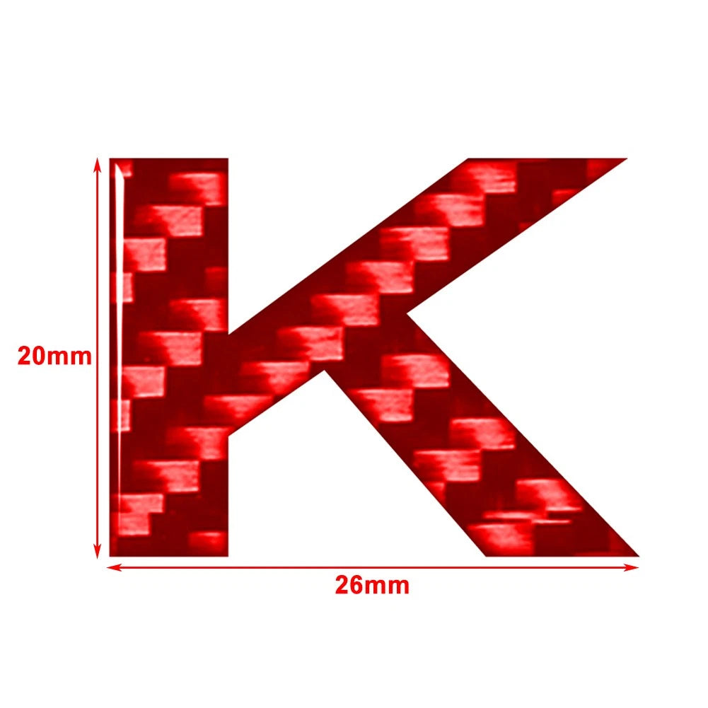 Carbon Red Letter Decals for Car Badge Emblem - Window Door Wall (All Years)