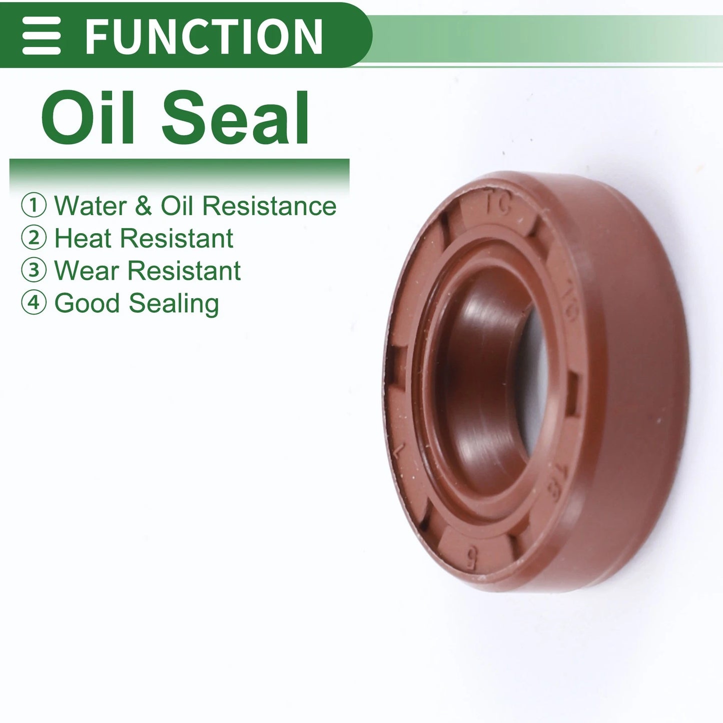 Oil Seal 10x18x5mm Brown Fluorine Rubber 5 Pcs for Make Model