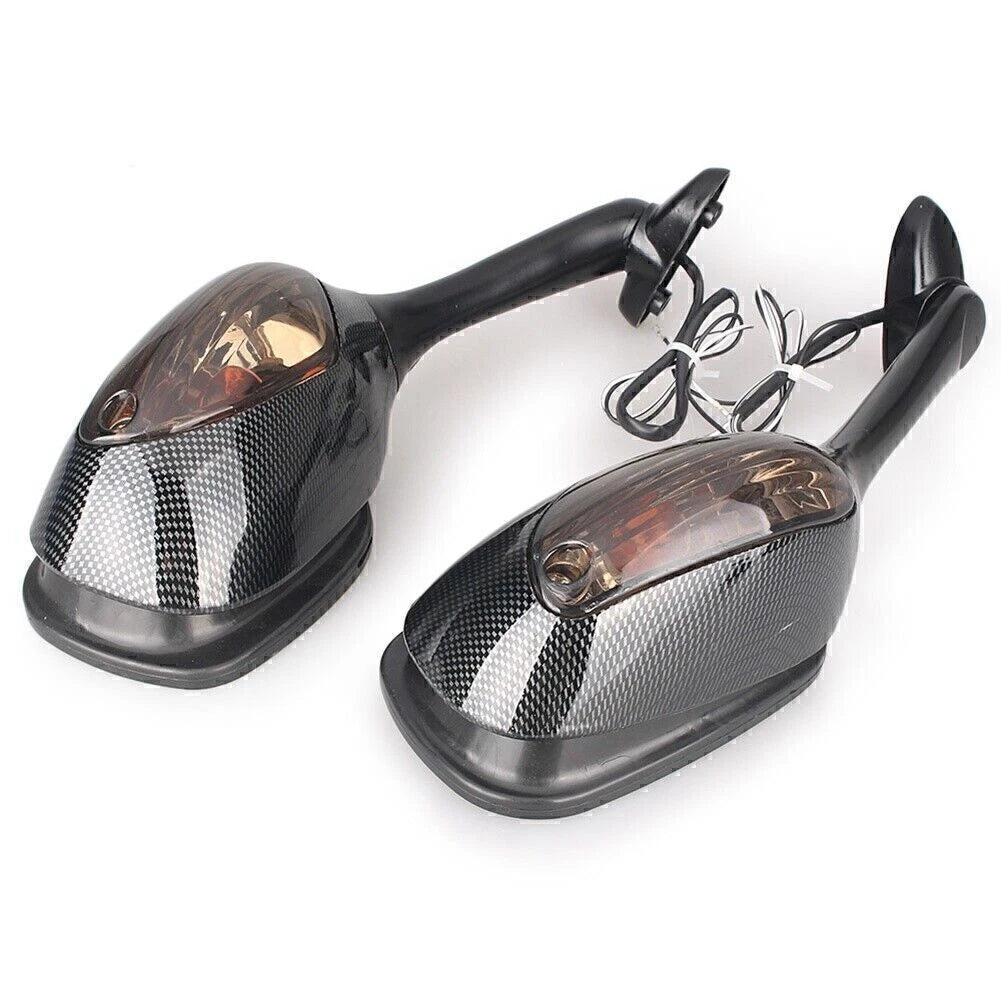 Carbon Fiber Rear View Mirrors w/ LED Signals for Suzuki GSXR1000 (2005-2015)