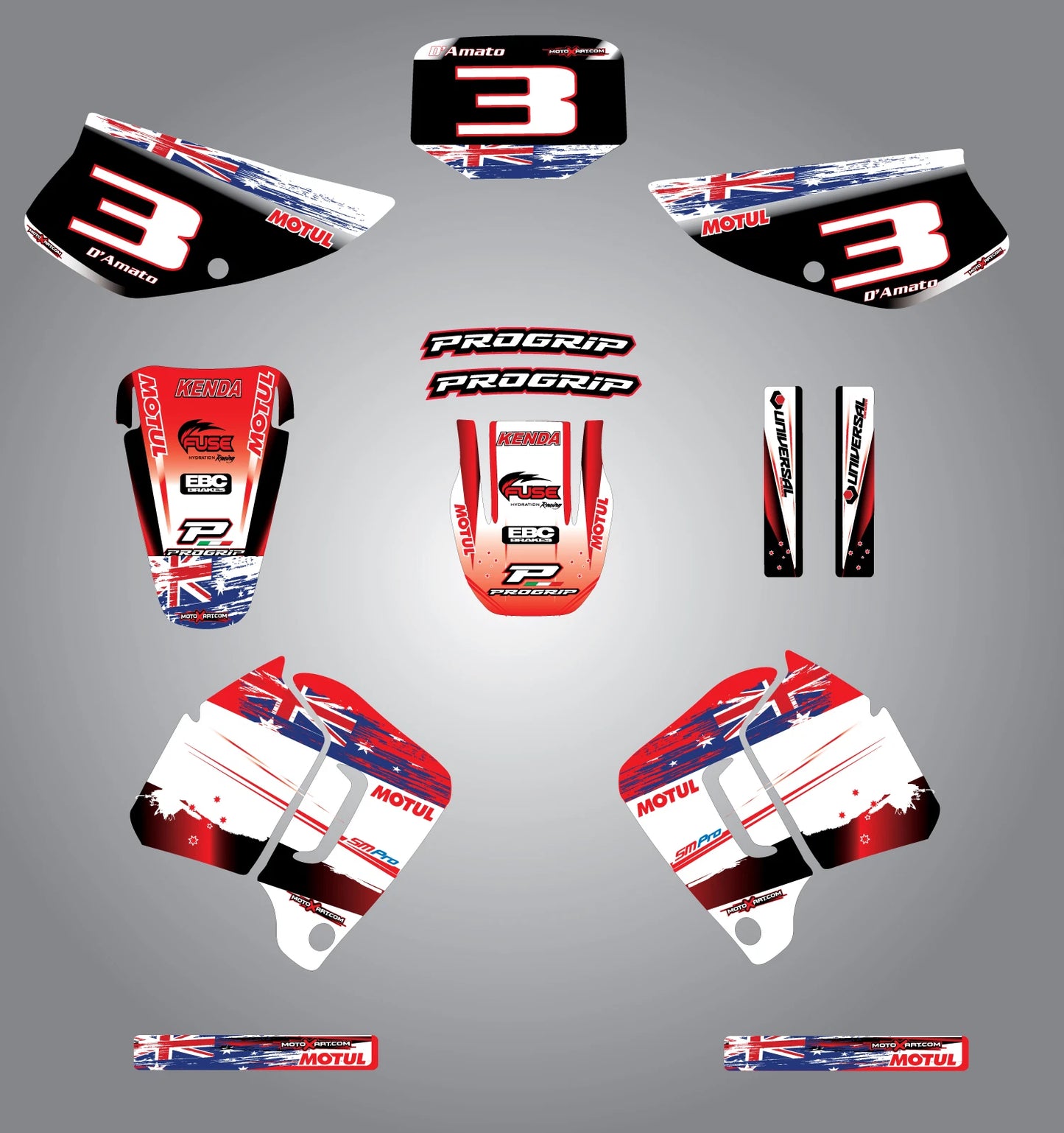 Custom Graphic Kit - Aussie Pride for Honda XR 200 R (1994-2003)
