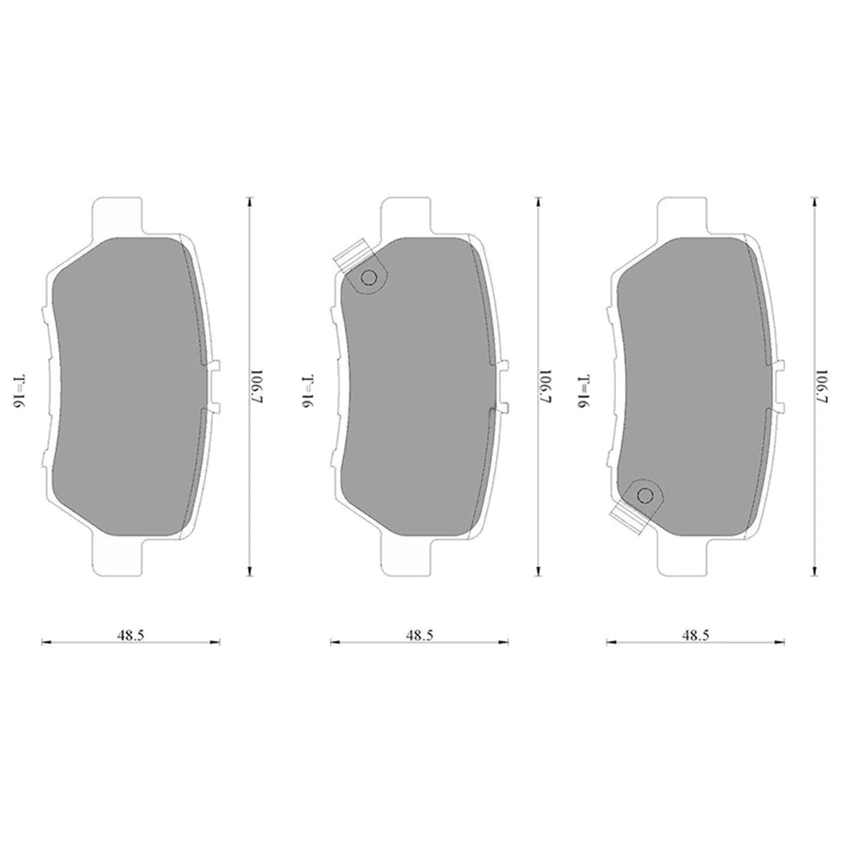 Rear Disc Brake Pads Set 106.8mm for Honda Legend J35A8 (2006 - 2008)