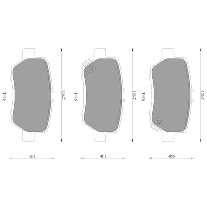 Rear Disc Brake Pads Set 106.8mm for Honda Legend J35A8 (2006 - 2008)