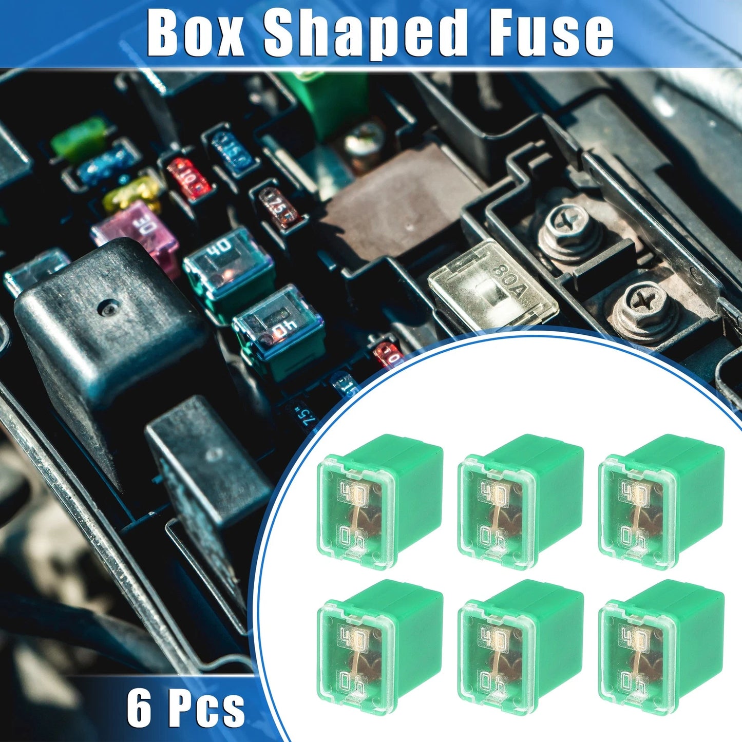 6 x Mini Box Shaped Fuses 40 Amps for Pickup Trucks & Cars (Various Years)