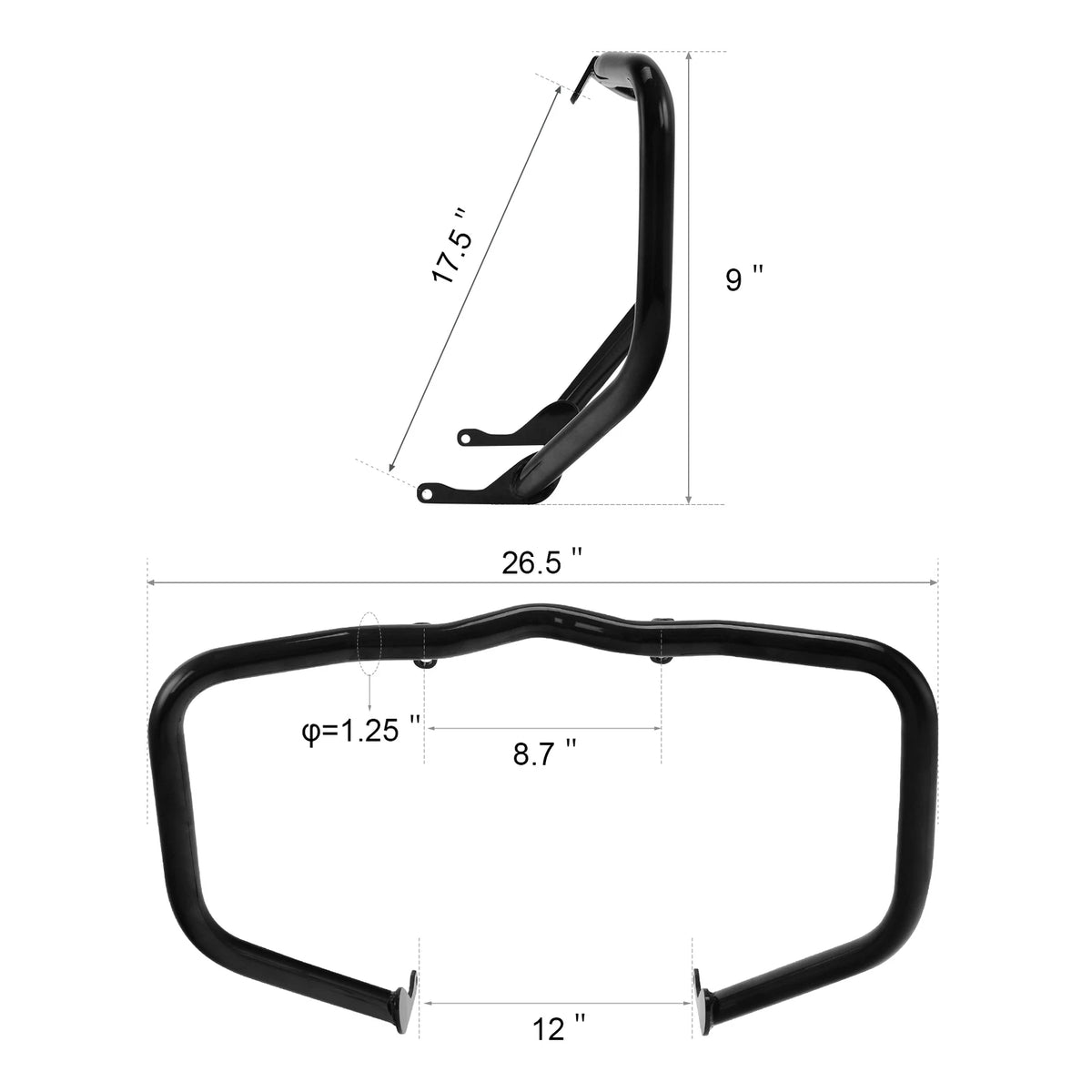 Chrome/Black Engine Guard Crash Bar for Harley Sportster S RH1250S (2021-2024)