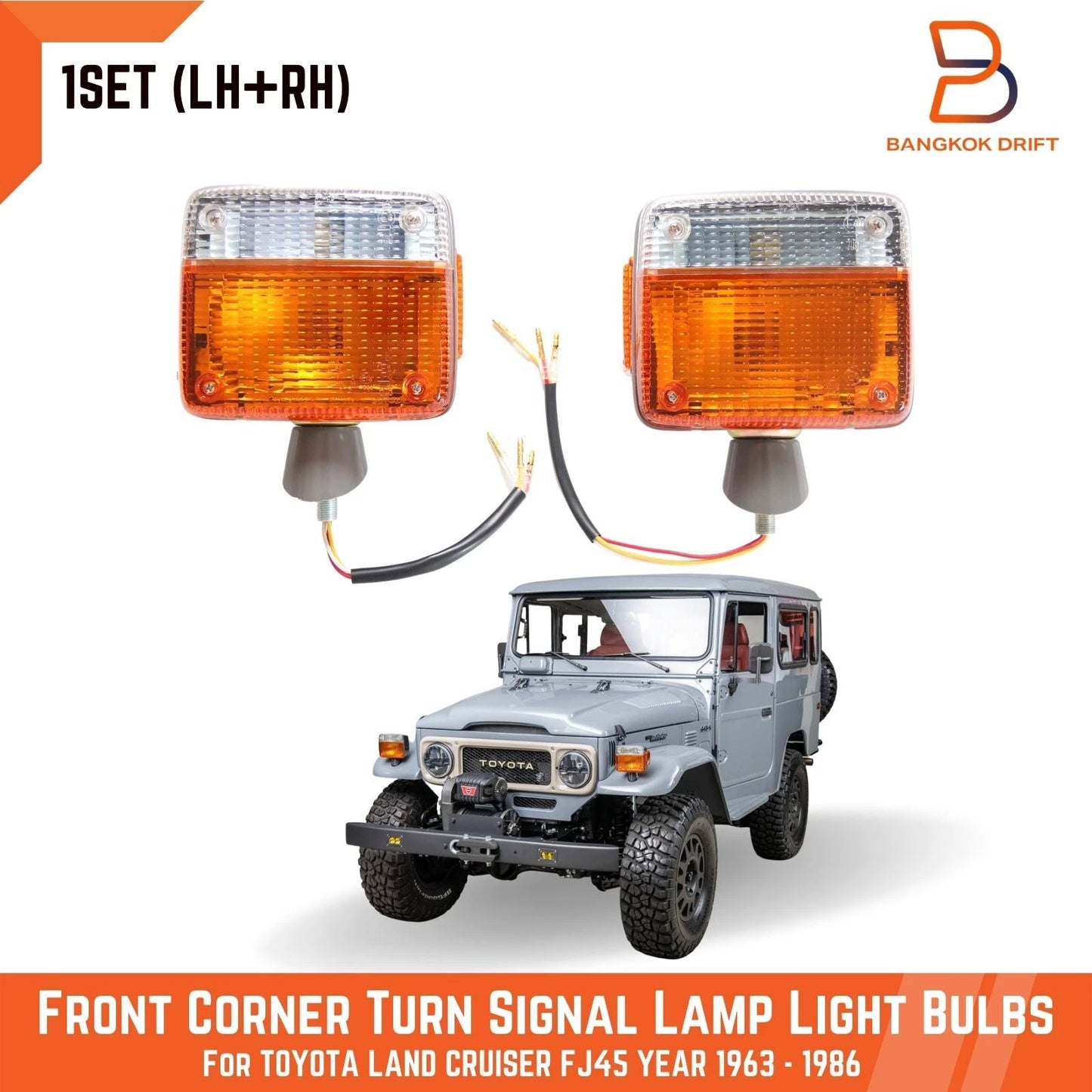Front Corner Turn Signal Lamp Light for Toyota Land Cruiser FJ45 BJ40 (60-84)