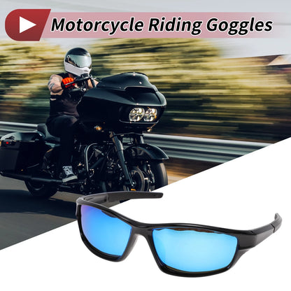 Motorcycle Riding Goggles 1 x Blue Lens Black Frame Cycling Sunglasses for Motorcycle