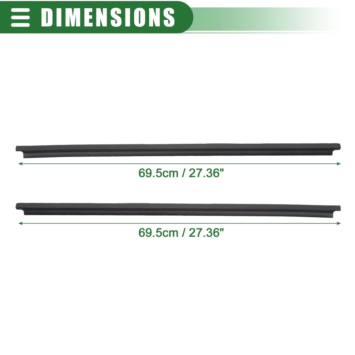 Rear Left Right Door Window Belt Weatherstrip for Toyota Hilux (2005-2014)