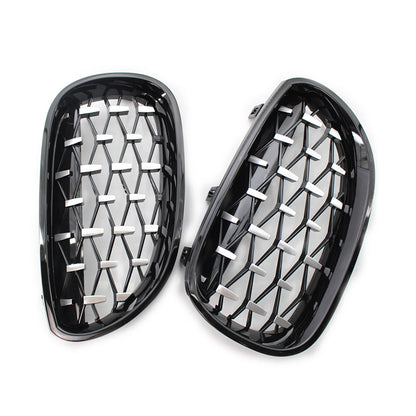 Chrome Black Diamond Front Kidney Grill for BMW E60 E61 (2003-2010)