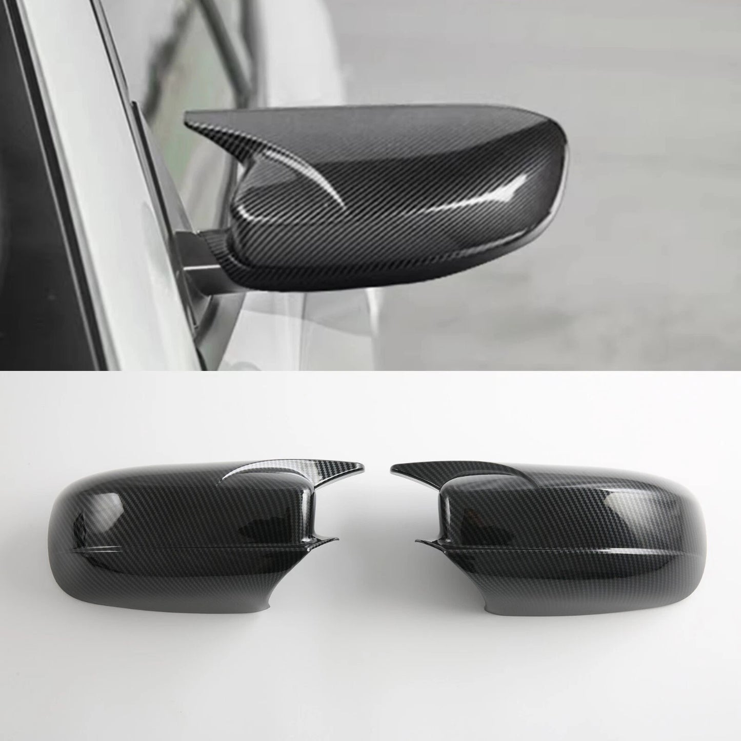 Side Door Mirror Lid Cover Trim Carbon Fiber Look for Dodge Charger (2016-2021)