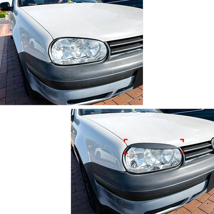 Headlight Eyelid Covers 2 x Gloss Black for VW Golf 4 MK4 (1997-2006)