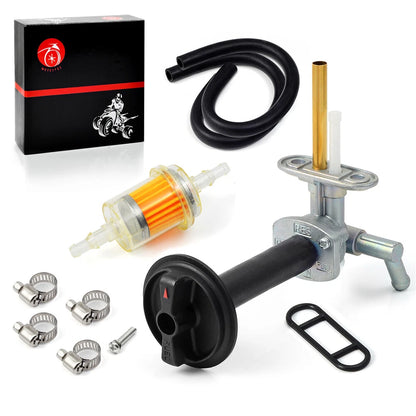 Fuel Valve Petcock W/ Filter Lever Screw for Kawasaki Prairie 360 (1999-2006)