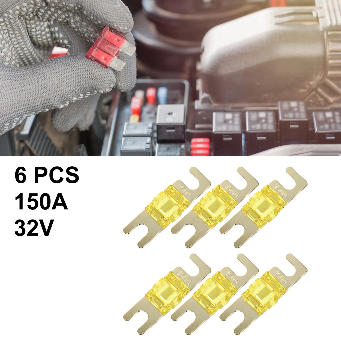6 x 150A AFS Mini ANL Fuses for Car Truck Motorcycle Boat Audio