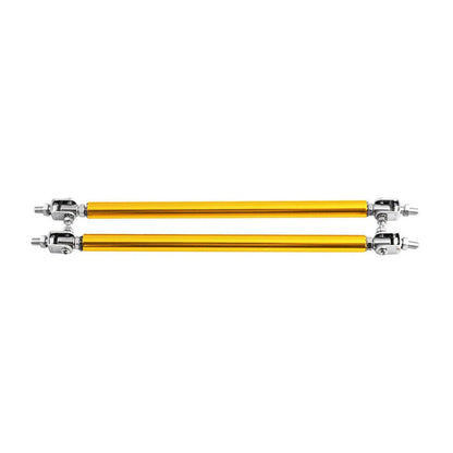 Adjustable Front Bumper Lip Splitter Strut Rod Tie Support Bar for Universal Gold